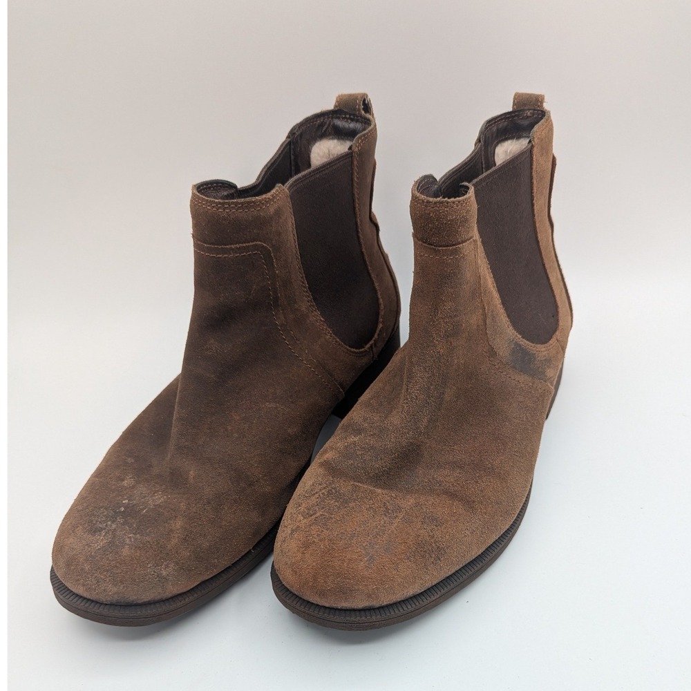 UGG Bonham II Brown Suede Chelsea Boots Mens 12 Water Resistant Ankle Distressed
